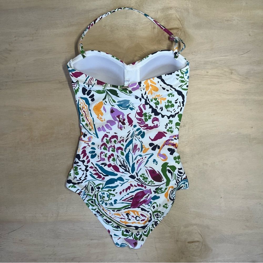Anne Cole Sz 6 Floral Halter One Piece Swimsuit Multicolor Bright Garden Print - Picture 4 of 15